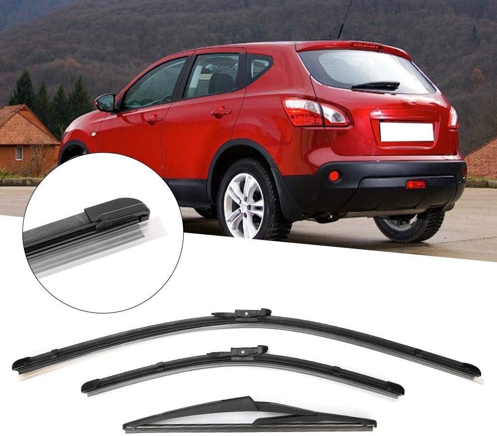 ARAMOX Windshield Wiper, Front 24in + 16in Rear 12in Windshield Wiper Blades Fits for Qashqai 2007-2013 (Right-Hand Driving)