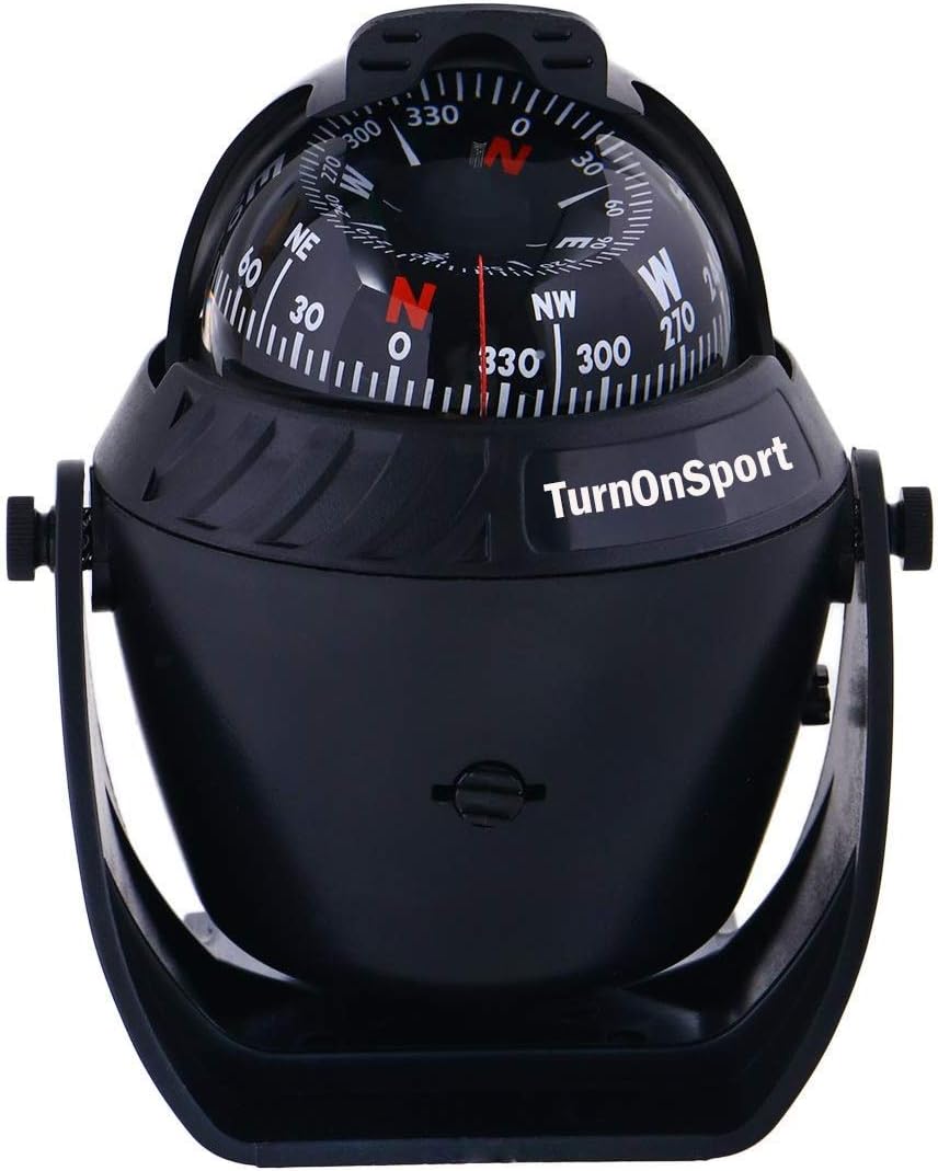 Boat Compass Dash Mount Flush - Boating Compass Dashboard Suction - Navigation Marine Compass Boats Surface Mount - Illuminated Dashboard Compass Ship - Electronic Sea Compass