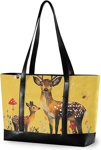 Dibujos animados robusto Sika Deer moderno portátil monedero para mujeres 14 con cremallera maletín bolsas para profesor con maletín ejecutivo para
