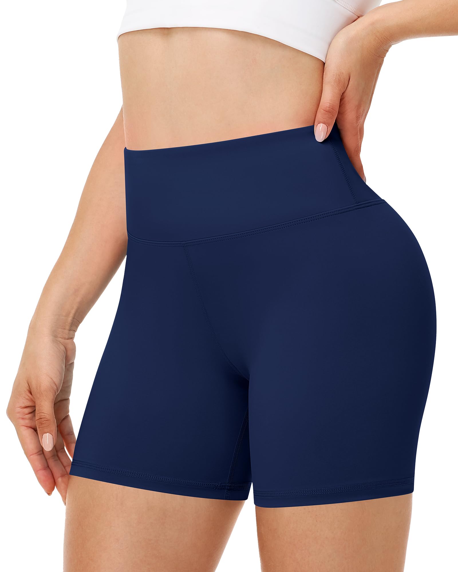 Runhit Radlerhose Damen, Hohe Taille Butt Lift Sporthose Kurz, Blickdichte Kurze Leggings Hose Unter Kleid Radler Unterhosen Hotpants für Gym Yoga Laufen & Tennis