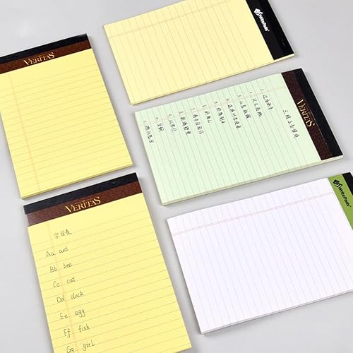 Miniatura 5 de Bloc de notas legales de 8.5x11 de ancho con rayas, blocs de notas de 8.5x11.75 pulgadas para trabajo de oficina escolar, 50 hojas Canary 2 blocs,