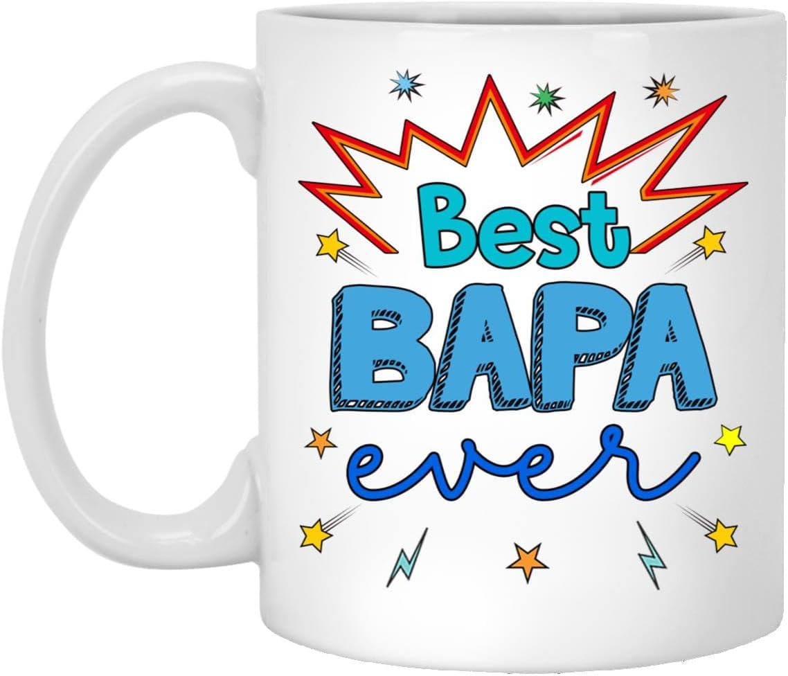 Best Bapa Ever Mug, Bapa Coffe Mug, Birthday Gifts For Bapa, Men, Husband, Father's Day Gift For Bapa, Bapa Gifts, Best Bapa Gifts From Daughter, Son, Wife, Kids 11oz, White