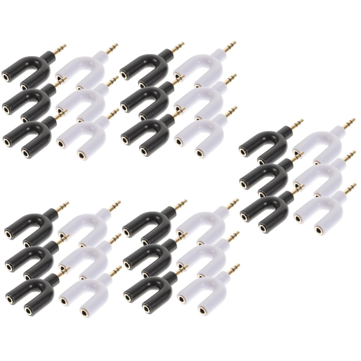 Uonlytech 30pezzi Adattatore Splitter Audio u Shape Per Cuffie Da Compatibile Con Tablet e Laptop Trasmissione Stabilizzata Per Condivisione Musica Con Amici