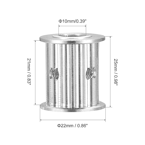 Miniatura 2 de MECCANIXITY 5M 12 dientes polea de distribución síncrona de rueda dentada sin paso de 0.197in, orificio de paso de 0.394in para correa, impresora
