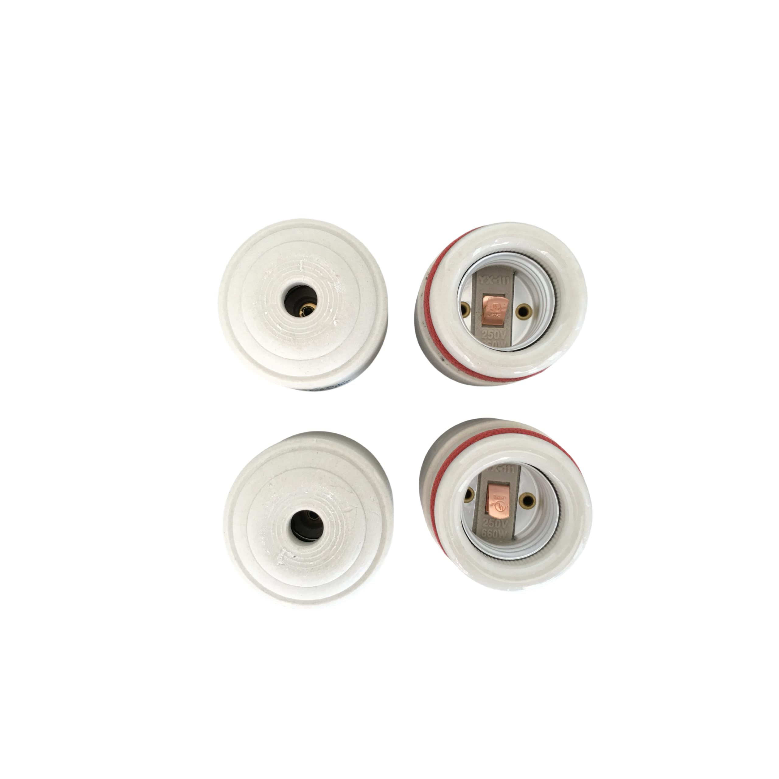 UL Listed E26 Ceramic Lamp Socket, 660W High-Temp Porcelain Light Holder for Brooder Heat Lamp, Reptile Basking Fixture, DIY Replacement (White, 4-Pack) - image 4