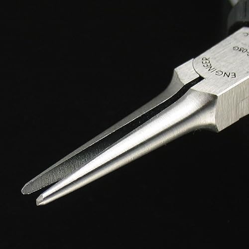 Miniatura 5 de Engineer Compact Precision Alicates de punta larga compactos (punta de aguja), grado profesional, ESD seguro con mordazas de acero al carbono.
