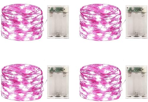 Miniatura 11 de Juego de 4 mini luces LED de hadas que funcionan con pilas, luces de gota de rocío para interiores con temporizador de 6 horas encendidas/18 horas