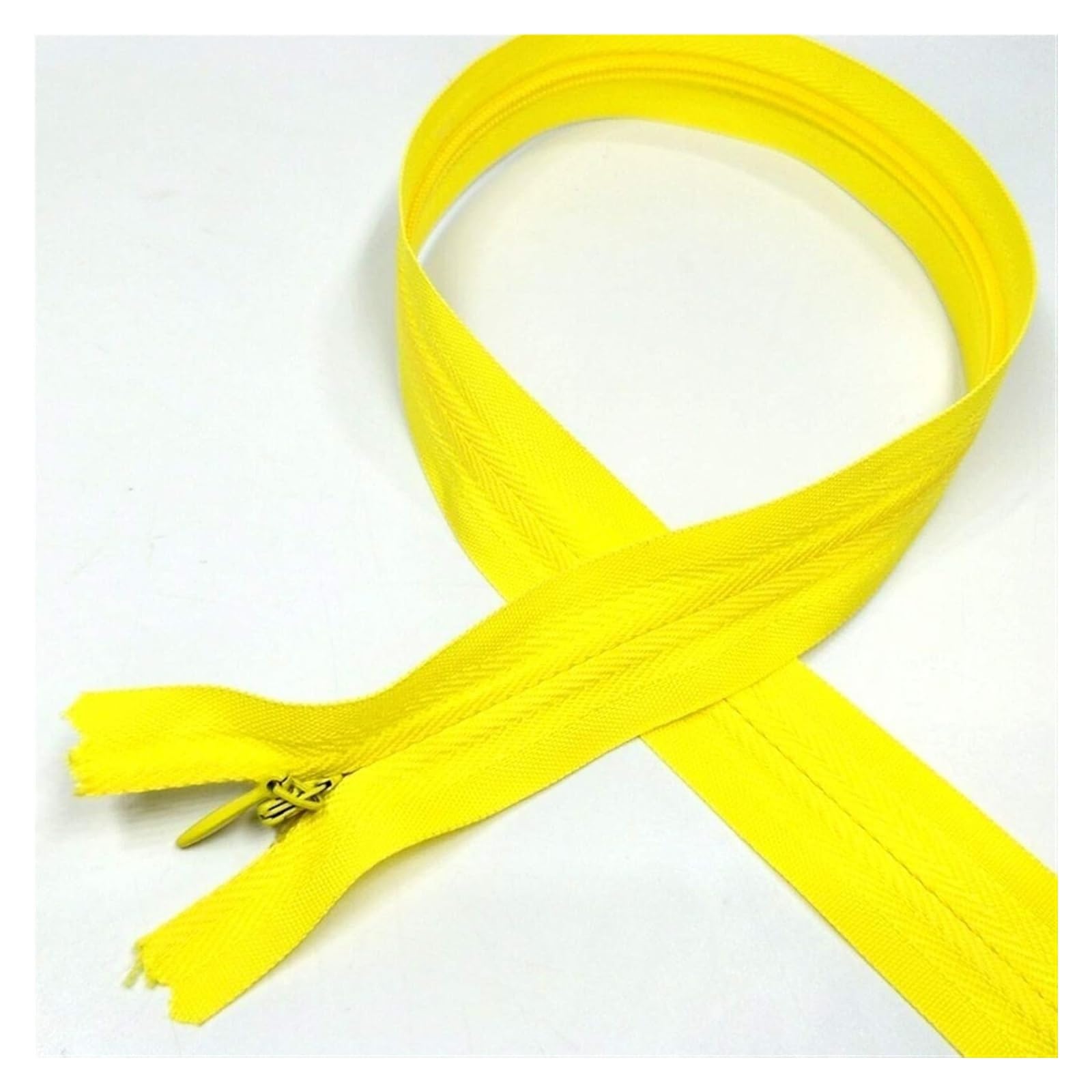 dfEDRd Nylon Coil Zipper by The Yards, 2pcs 50CM 3# Invisible Close-End Nylon Zippers, Bags Garment Home Textile Sewing Accessories(Yellow)