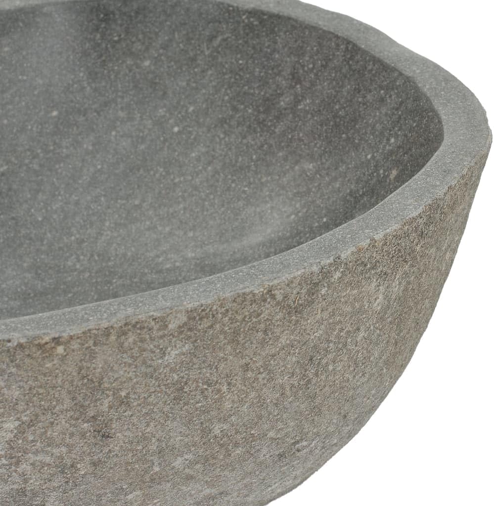 Bathroom Vessel Sink Oval Wash Basin River Stone for Hotel Art Basin, Above Counter Oval Washbowl Bathroom Lavatory Hotel Bowl Basin 14.6"-18.1"(BB)