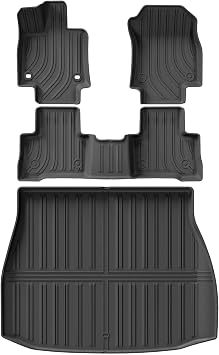 for Toyota Harrier 80 / Venza 2021-2025 TPE 3D Floor Mats with Cargo Liner and Trunk Backrest Pad Waterproof Black SetLHD 4PCS