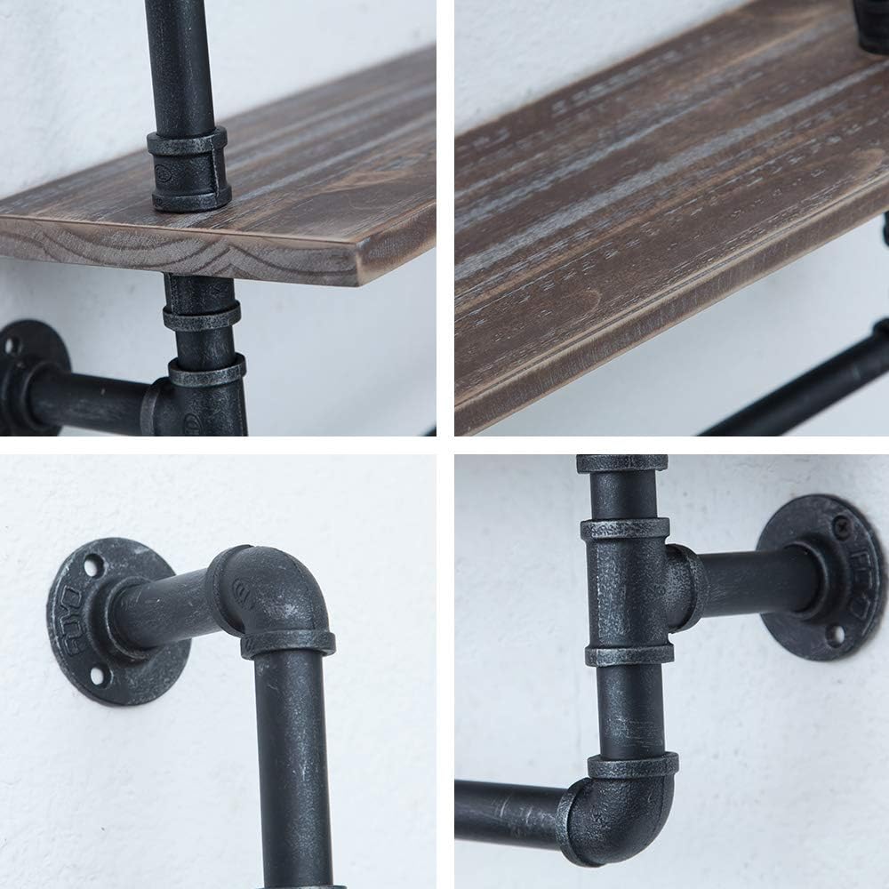 Suреr Bіg Clеаrаnсе! Industrial Bathroom Shelves Wall Mounted 2 Tiered,Rustic 24in Pipe Shelving Wood Shelf with Towel Bar,Farmhouse Towel Rack,Metal Floating Shelves Towel Holder,Iron Distressed Shelf Over Toilet Buу 1 gеt 1 🔥 Industrial Bathroom Shelves Wall Mounted 2 Tiered,Rustic 24in Pipe Shelving Wood Shelf with Towel Bar,Farmhouse Towel Rack,Metal Floating Shelves Towel Holder,Iron Distressed Shelf Over Toilet