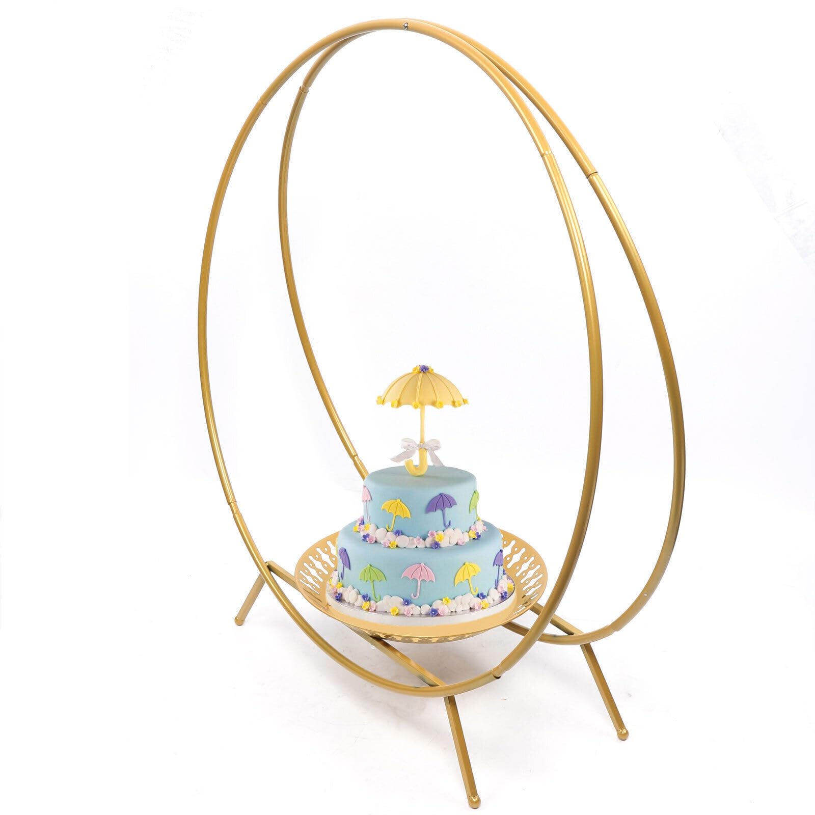Patera na tort weselny, patera na tort, ramka, akcesoria do ciasta, 88 cm, złoty, okrągły, dekoracja ślubna, dekoracja ślubna, urodziny, na imprezy