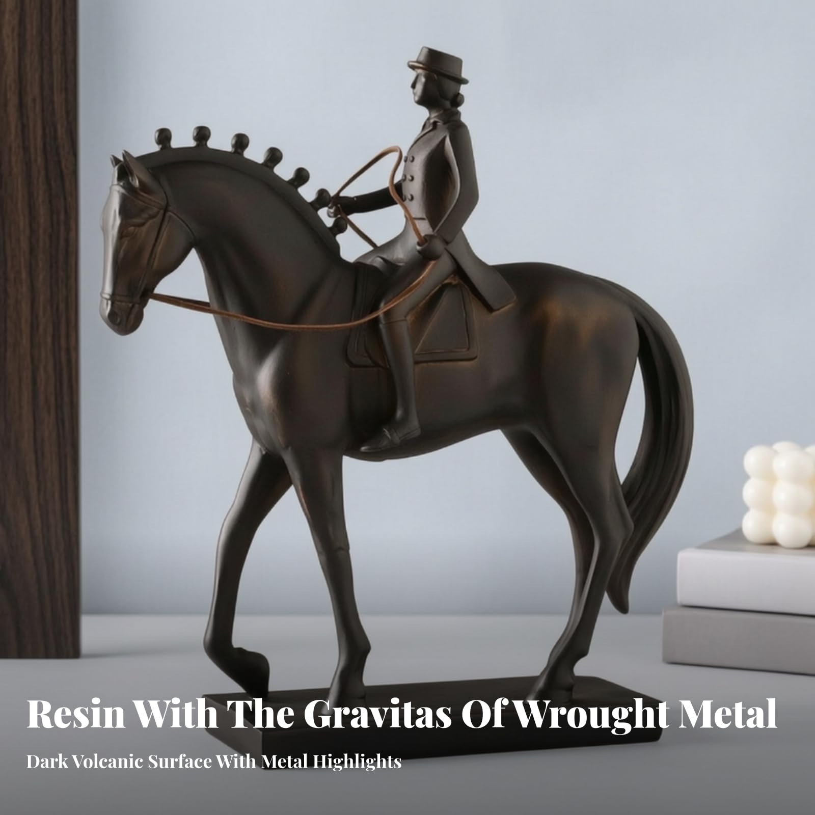 Statua di Ornato | Finitura Bronzo Antico, Statuetta di e, Vintage, per Ingresso, Dei Cavalli,