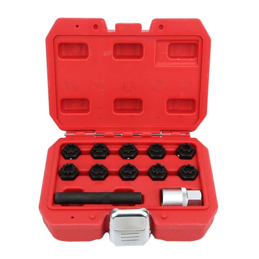 Yctze Douille d'écrou de roue, 12 pièces antivol verrouillage écrou de roue ensemble de douilles installateur de dissolvant outils de clé automobile outils de réparation de