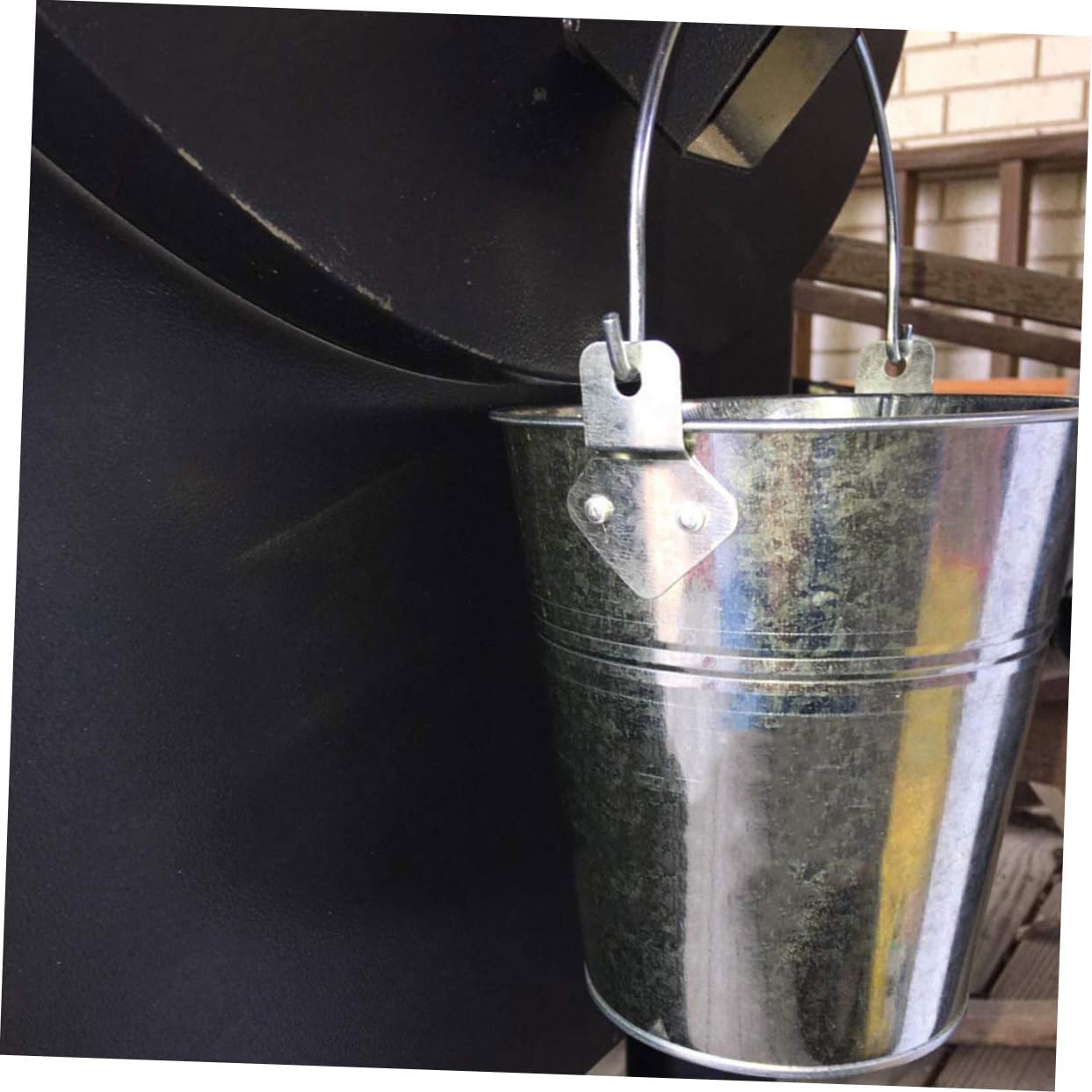 Abaodam Secchio Raccolta Grasso Barbecue Esterno Ferro Argento 10 Pezzi