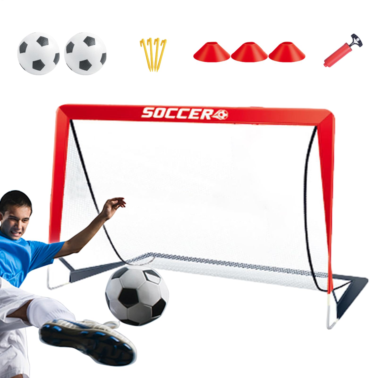 Porta da calcio pieghevole, Porta da calcio portatile,Rete da calcio portatile | Porta da calcio per bambini per bambini, porta da calcio portatile, miniport