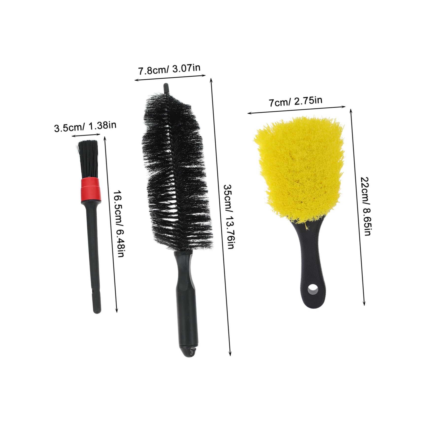 Kit Spazzole Pulizia Auto 9 Pezzi in Plastico Pp per Detailing