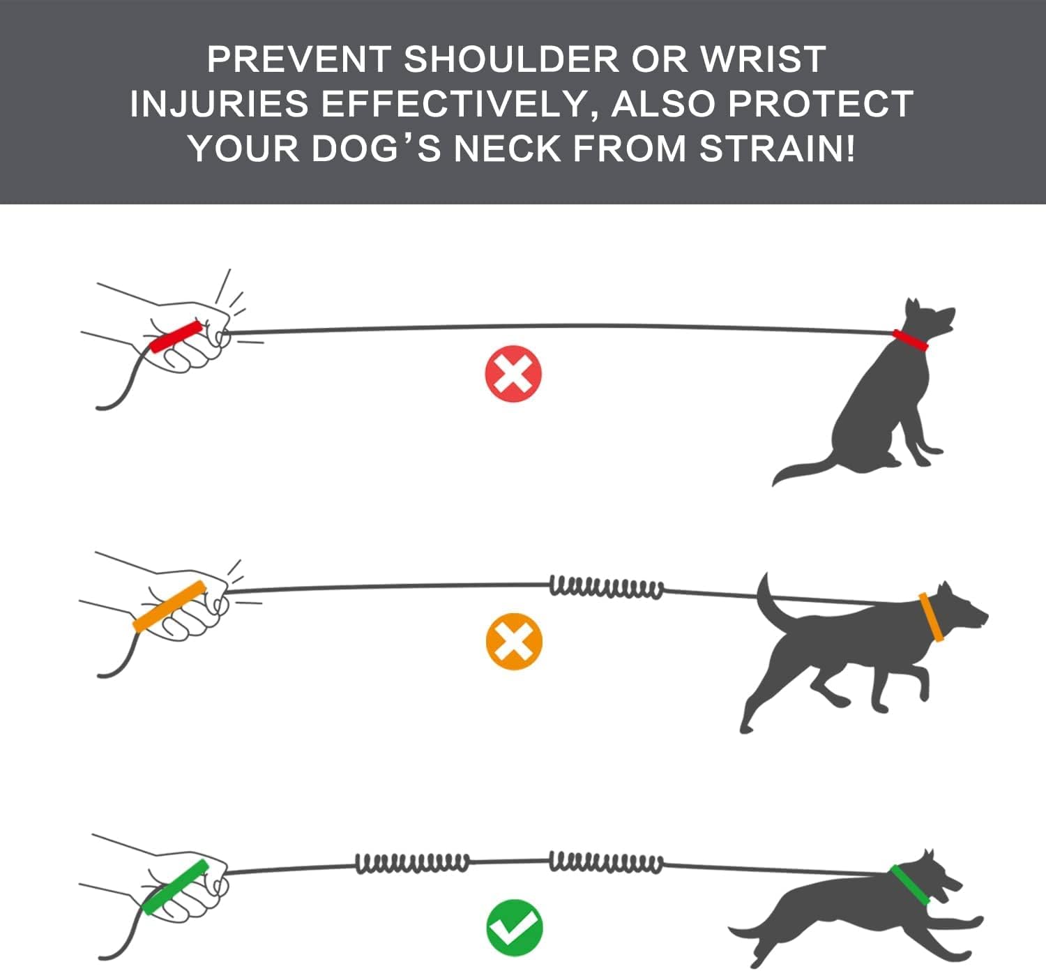 Pecute Running Dog Lead Hands Free Leash for Dogs Large Protect the Waist with Reflective Stitching, Adjustable Waist Belts, Endure 110 kg 8