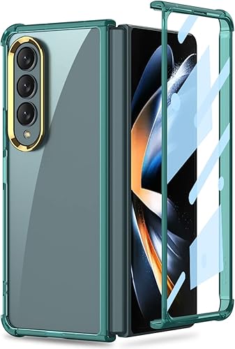Miimall Funda para Samsung Galaxy Z Fold 4 con protector de pantalla, carcasa protectora completa ultra fina, suave, a prueba de golpes, protector