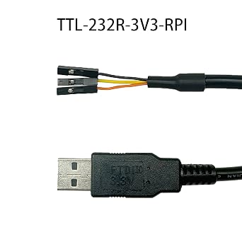 USB to TTL-232r-RPI 3.3V Adapter Serial Cable for Rapsberry Pi 3V3, TTL 232R RPI 3V3 Debug Programming Cable TXD RXD GND Signal, Built-in FT232 Chip (1.8m/6ft)