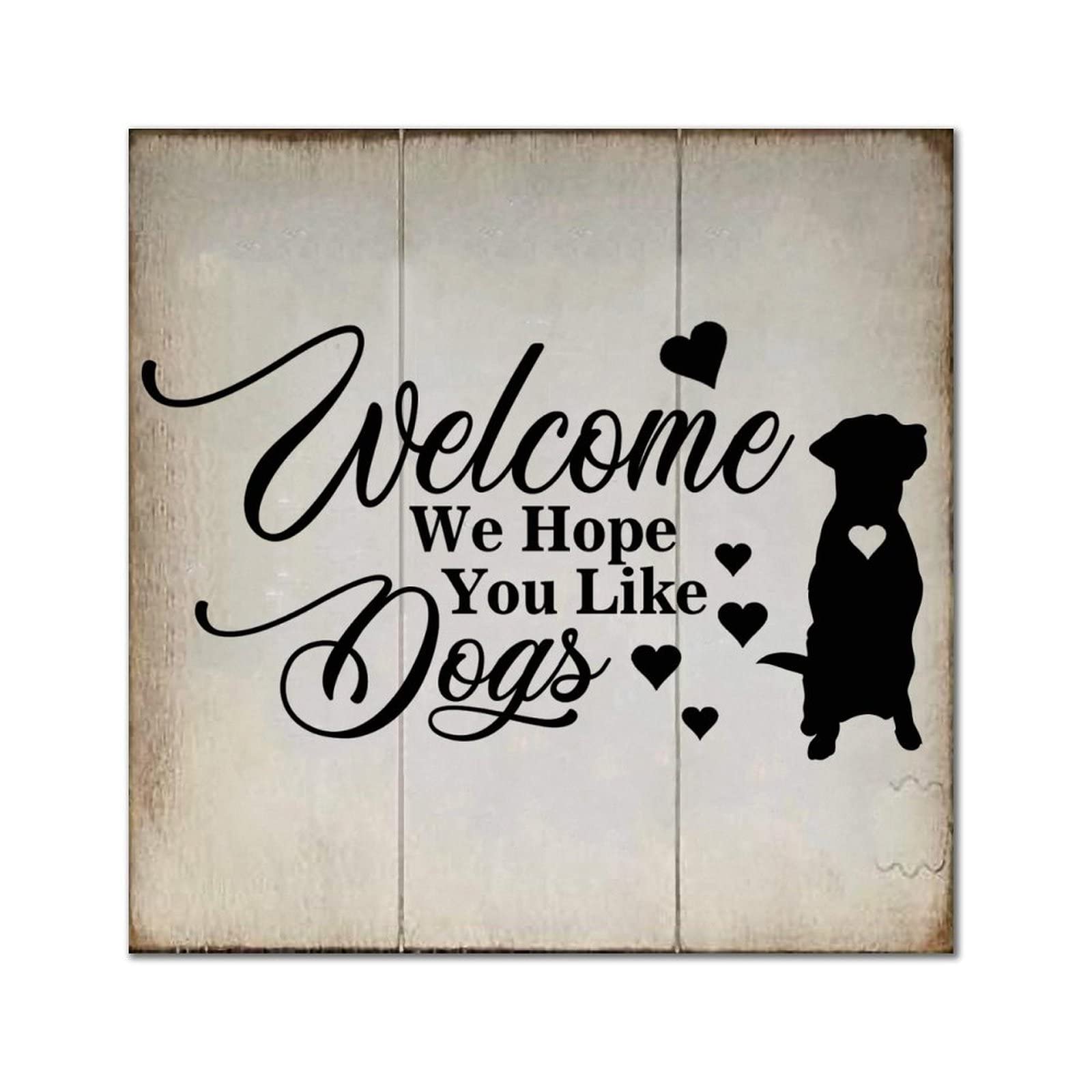 Plaque en bois Welcome Frenchton décoration murale rétro de 30,5 cm pour bureau et maison