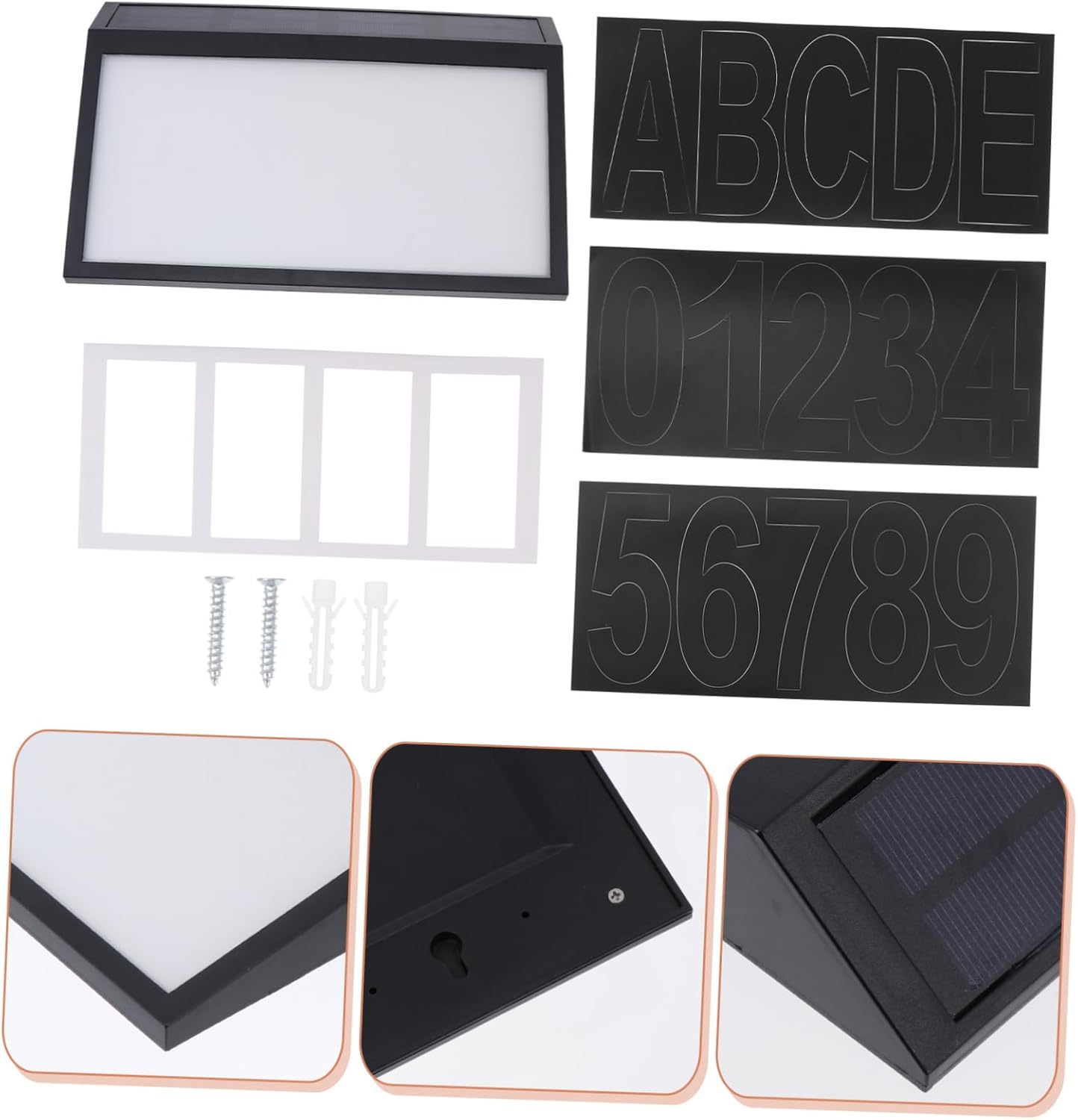 Solar Address Sign Solar Door Number Light Weatherproof Easy Installation for House