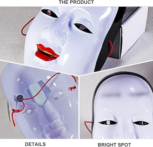 Miniatura 9 de Gadpiparty Máscaras faciales 2 piezas de resina maquillaje decoración de fiesta, cosplay fantasma, cubierta de actuación de Halloween, casco japonés