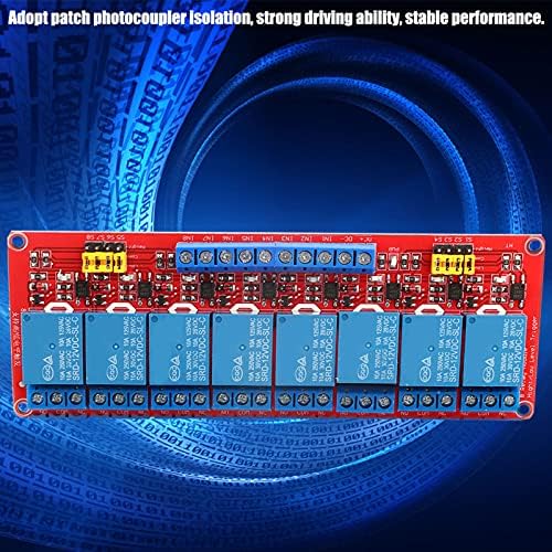 Yosoo Health Gear 8 Channel Relay Module, DC 12V Delay Relay Module Board Switch with OPTO Isolation High Low Level Trigger(12V)