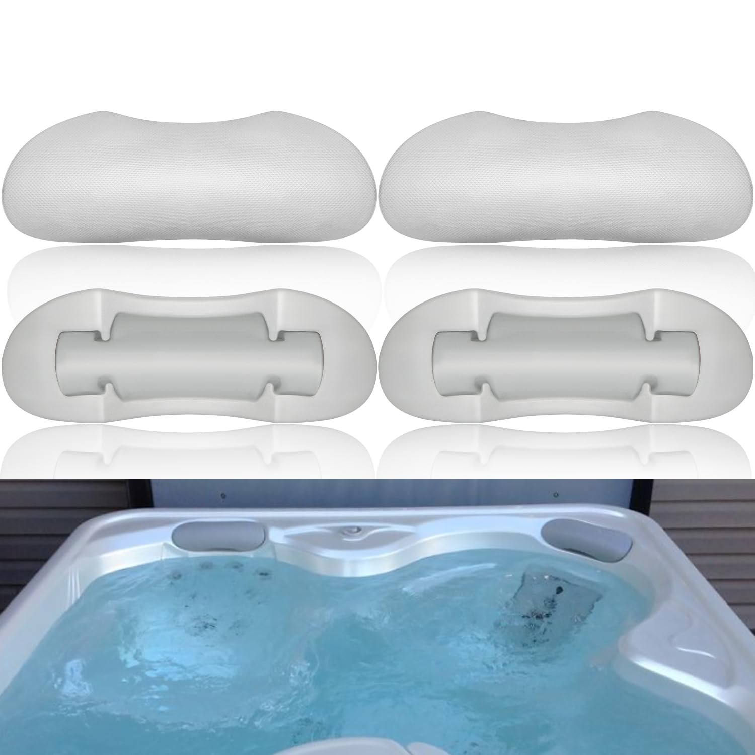Paquete de 4 almohadas de repuesto 77444 para aguas termales, puntos calientes, Watkins Spas 2011-actual, 11.2 pulgadas de largo x 4 pulgadas de ancho, compatible con relé de modelo, Rhythm, Tempo,