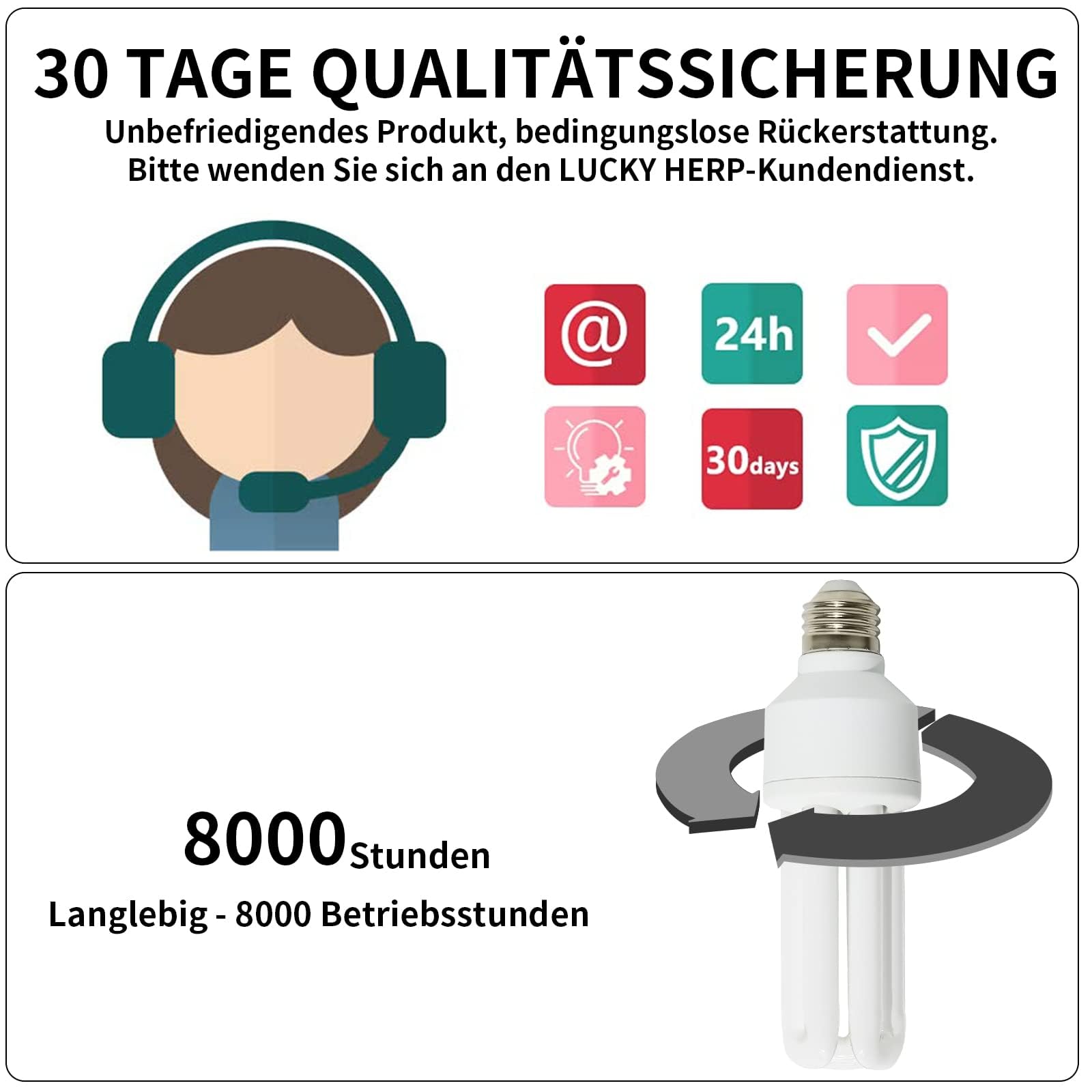 LUCKY HERP Lampadina UVA UVB per Rettili, Lampada UVB Tartaruga Terrestre 9W 10.0, MINI Terrarium Lampe per Rettili Draghi Barbuti