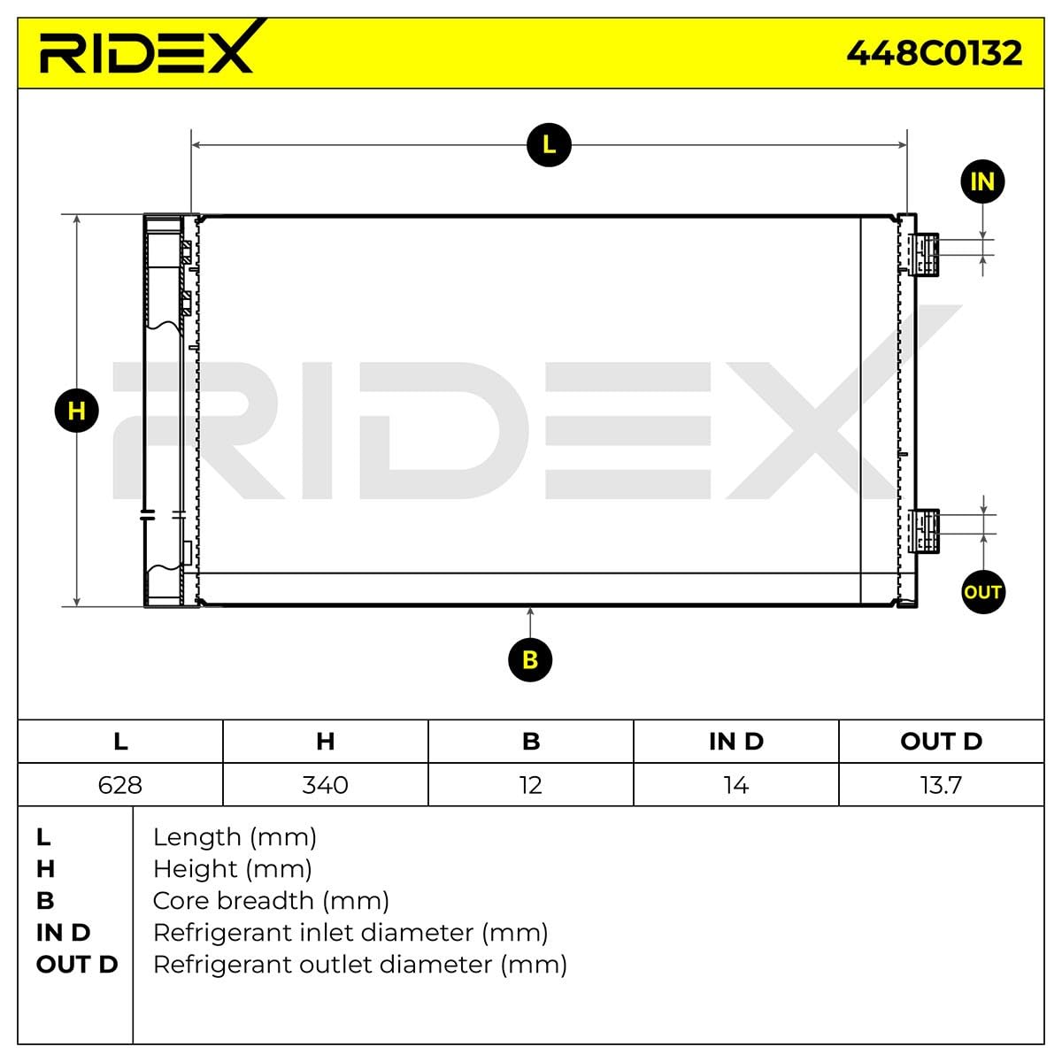 RIDEX 448C0132 Condenseur climatisation avec déshydrateur sans capteur avec raccord à vis Compatible avec NISSAN Qashqai/Qashqai +2 I J10, NJ10