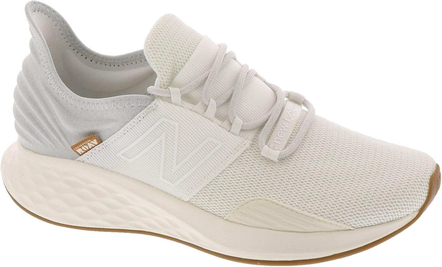New Balance Women's Fresh Foam Roav V1 Running Shoe, Paper White/Gum, 8.5 M