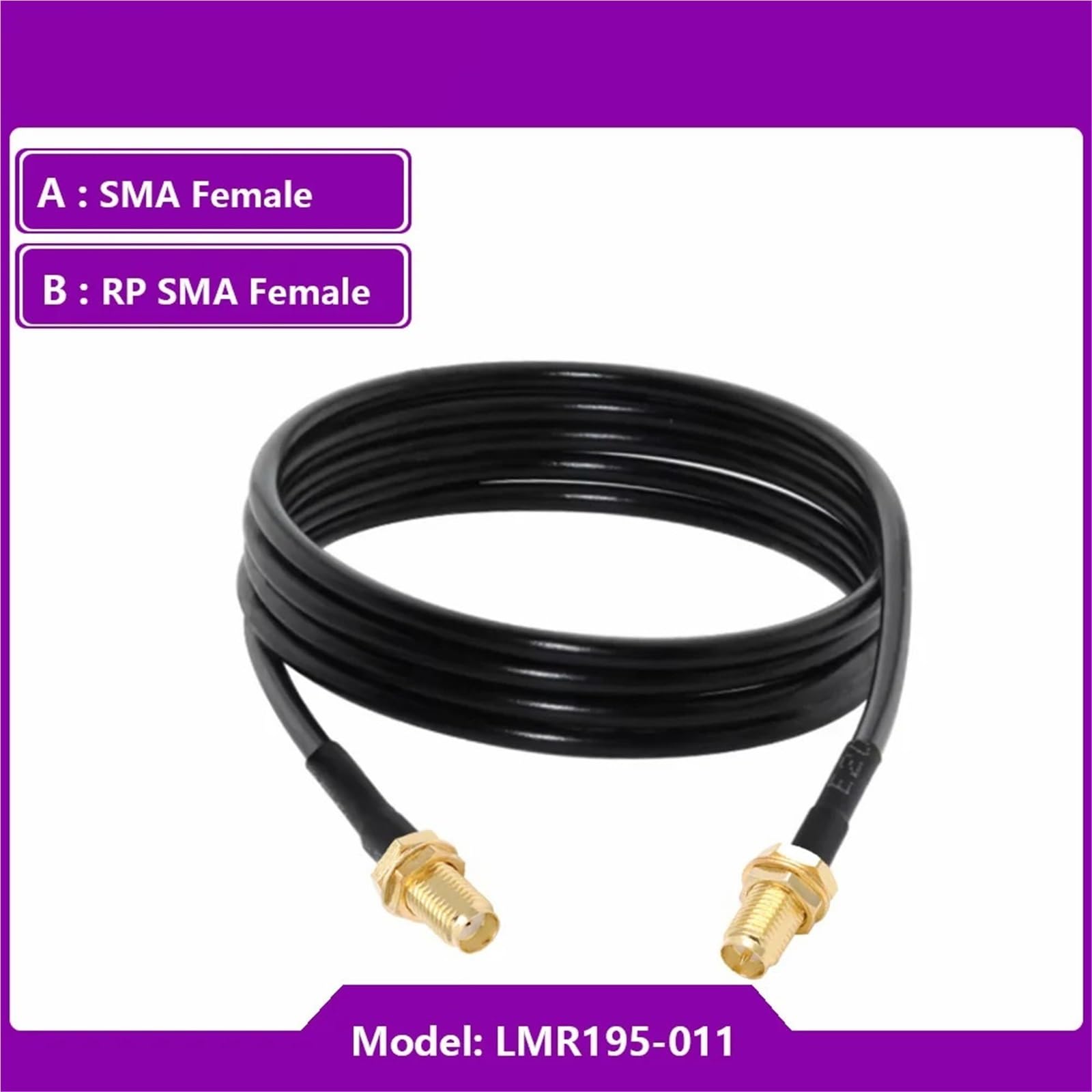Câble coaxial SMA mâle vers SMA mâle 50 Ohm LMR195 Faible perte Extension RF pour antenne WiFi 4G LTE Radioamateurs ADS-B - Longueur 20 cm - 30 m (SMA F to RP SMA F, 20 M)