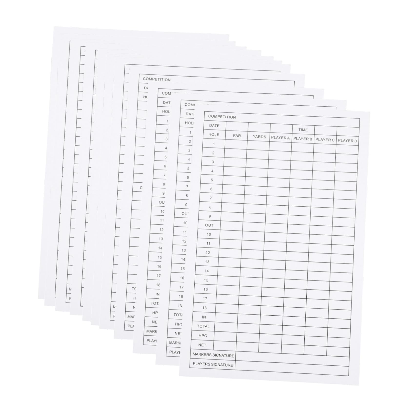 SUPVOX Golf Accessories Stat Tracking Scorecards Range Card Sports Exam Accessory