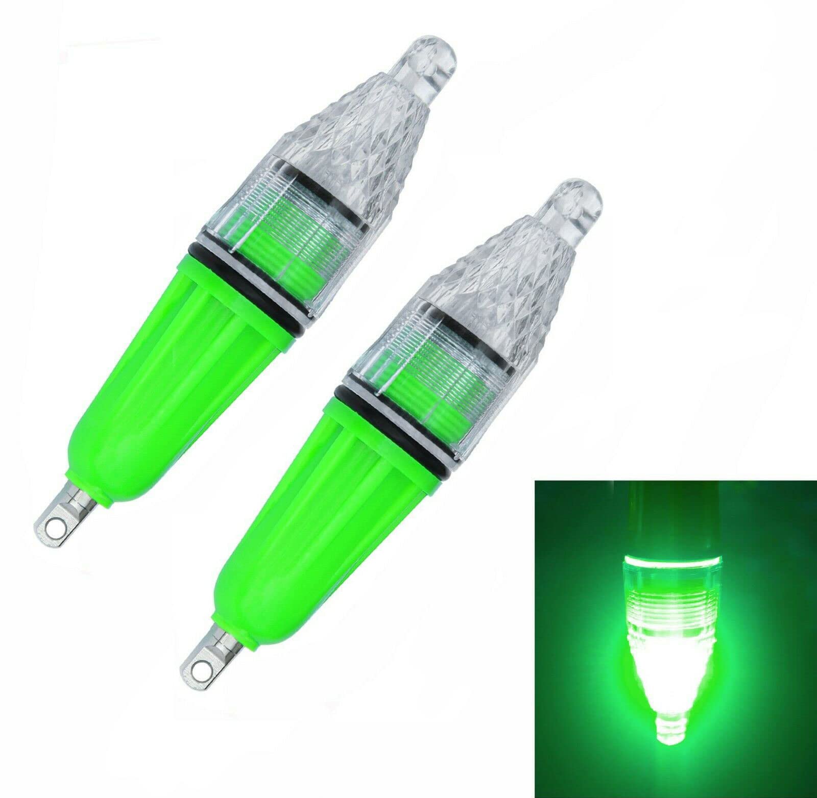 Lot de 8 lampes LED étanches clignotantes pour pêche Vert clair 12 cm