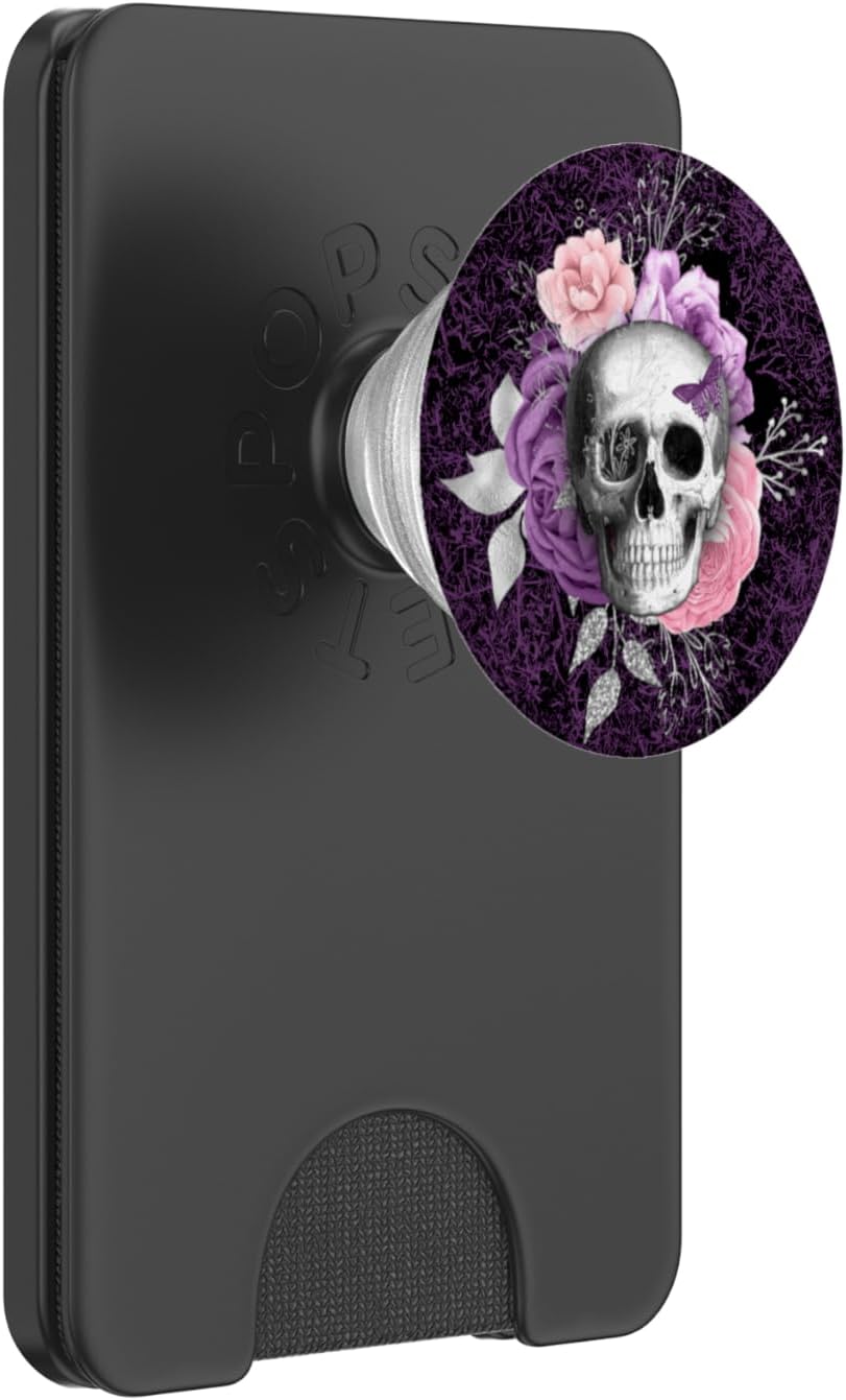Purple Pink Flower Cell Phone Pop Out Grip Floral Rose Skull PopSockets PopGrip for MagSafe