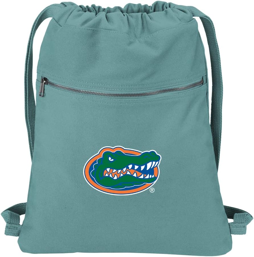 Broad Bay University of Florida Drawstring Backpack RICH CANVAS Florida Gators Cinch Bag (Black)