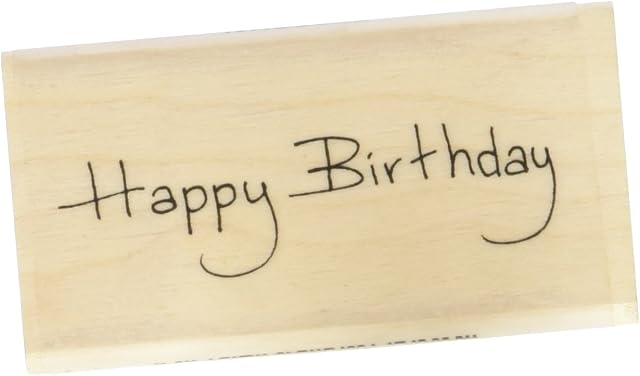 Lindsay Mason Designs 14 x 15 mm Happy Birthday Art Stamp, Black