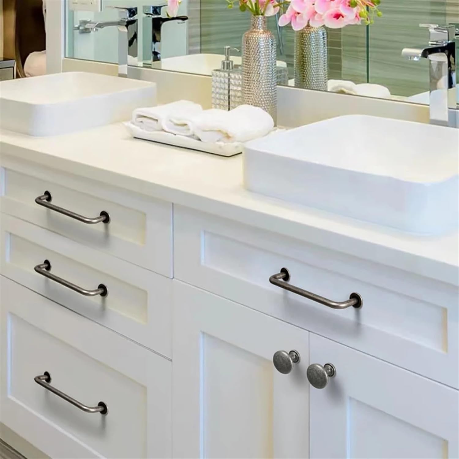 Bronze Handles Cabinet Pulls Kitchen Door Handles Drawer Knobs Cupboard Handle for Retro Furniture Hardware Zinc Alloy Pull 1Pcs (Color : 9338AC-320mm, Size : 1pc)