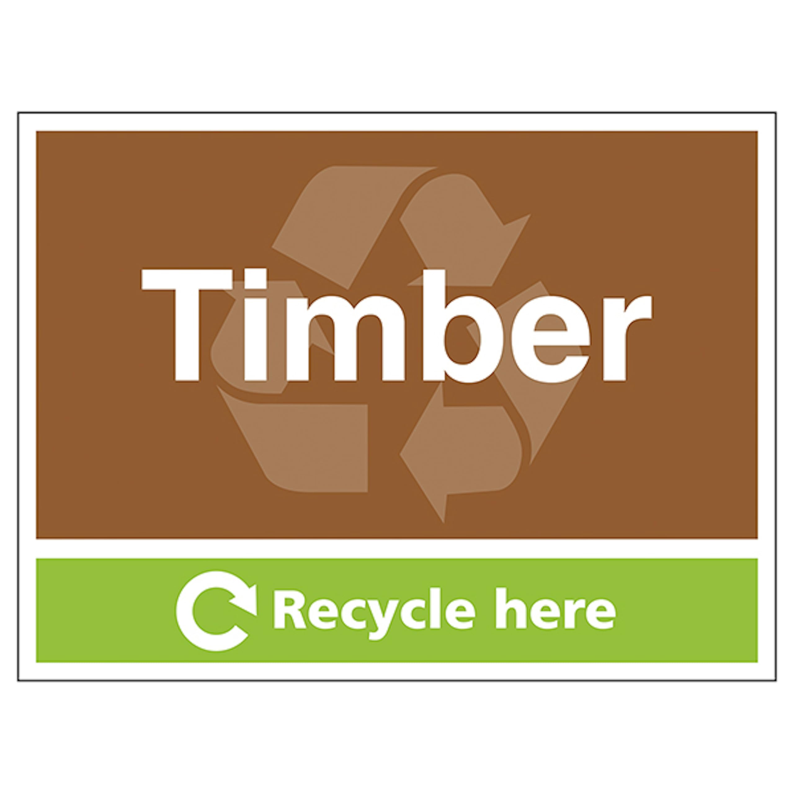 V Safety Timber Recycle Here 400 x 300 mm - 3mm Aluminium Composite Safety Sign
