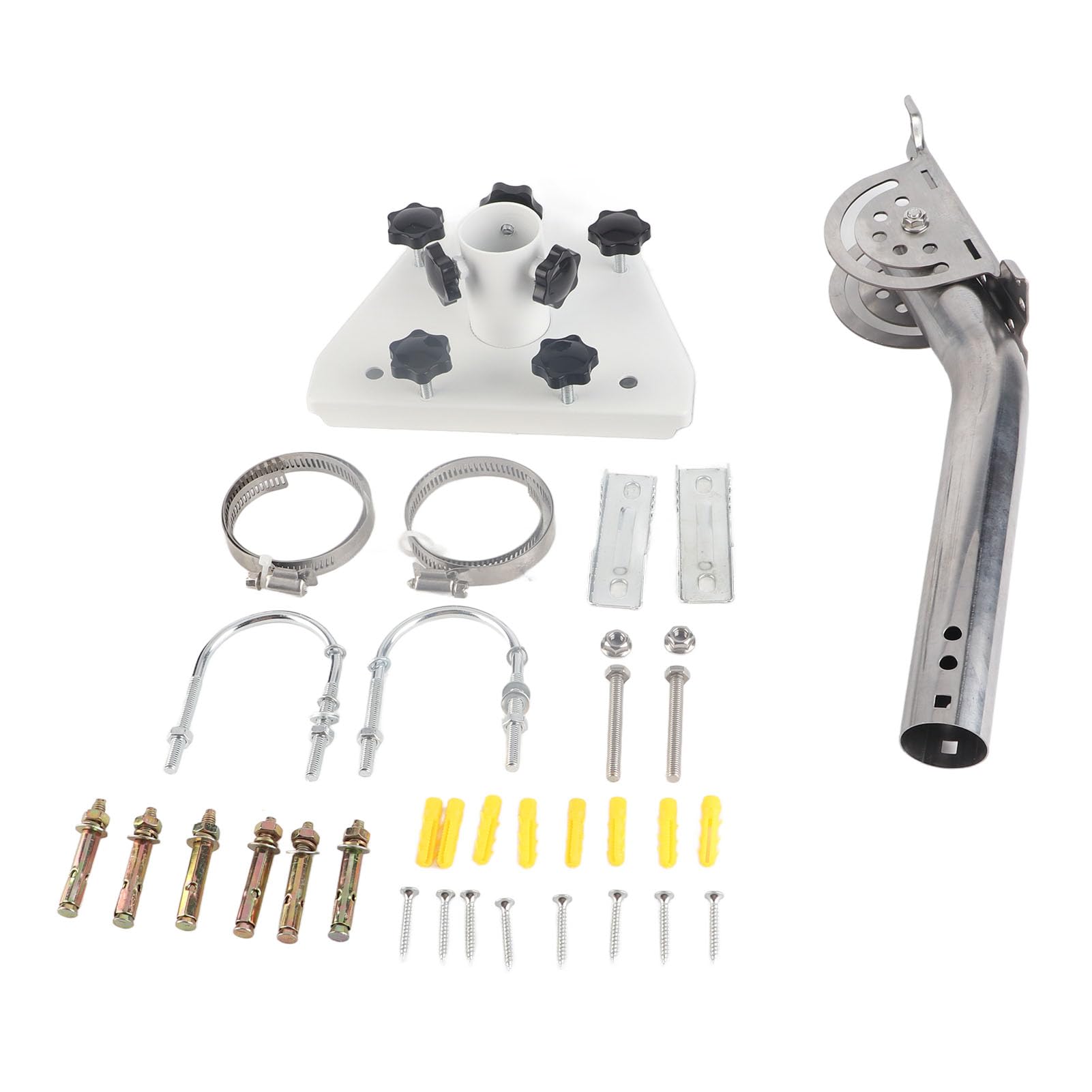 FTVOGUE Kit Adaptador de Montaje en Poste de Satélite, Soporte Ajustable