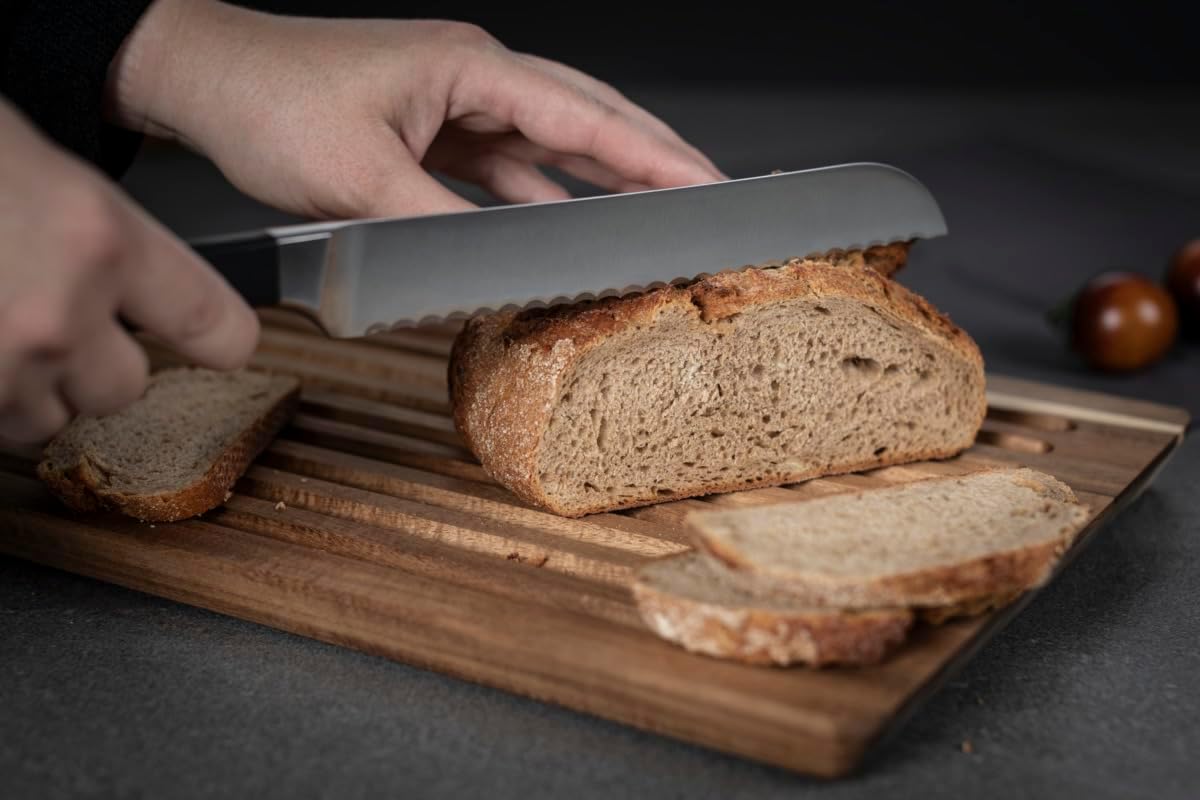 Kuhn Rikon Culinary Forged Bread Knife, Serrated Kitchen Knife for Bread and Pastries, Forged Stainless Steel Blade, Full Tang, Made in Portugal