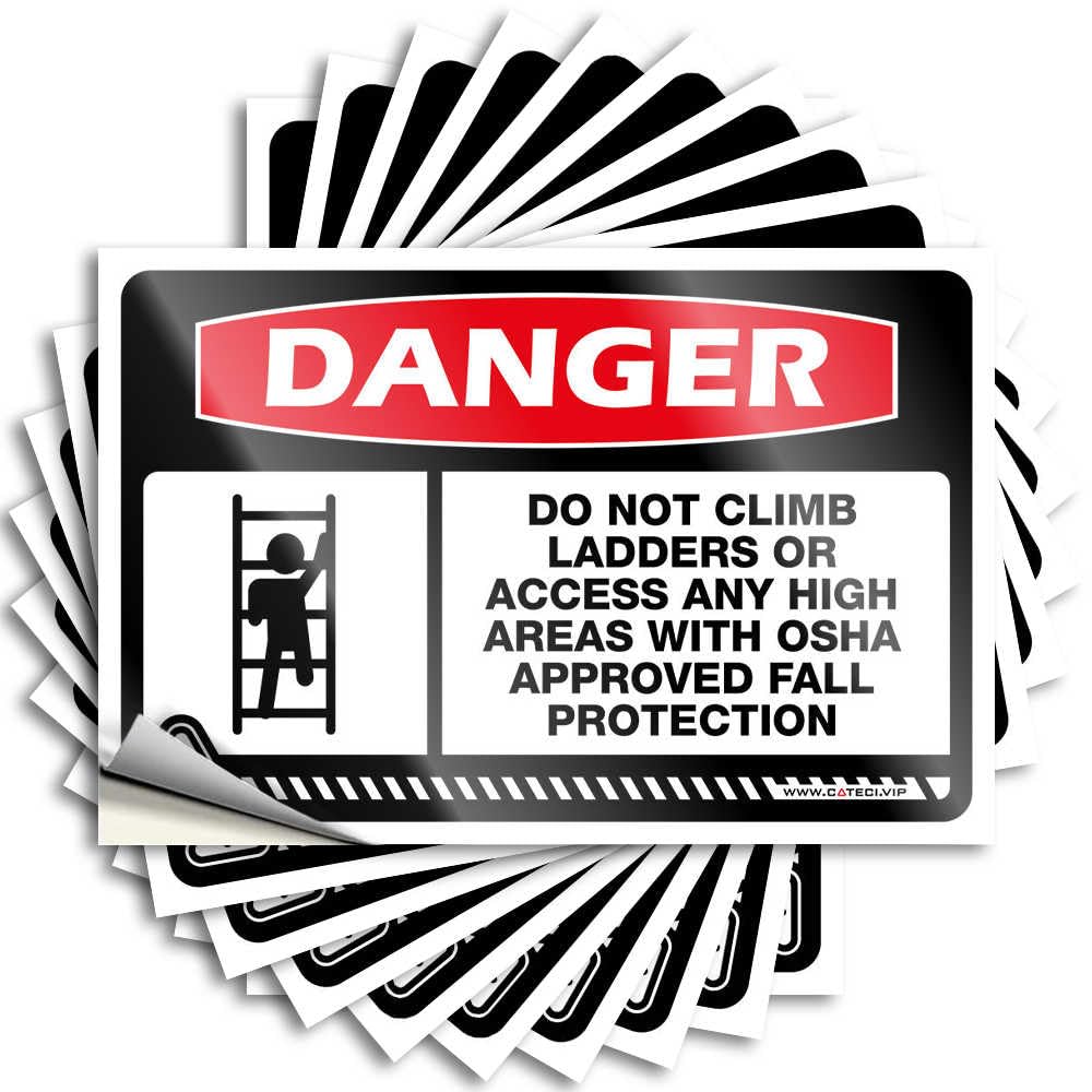Lettering Sticker Love Decor Teacher Unique Wall Danger Do Not Climb Ladders OSHA Approved Fall Protection - Scratch Resistant Stickers(12X18CM)