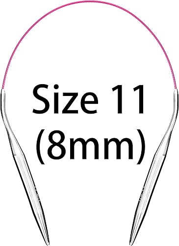 Miniatura 12 de Juego de agujas de tejer circulares tamaño 15 16 pulgadas Kit de metal redondo