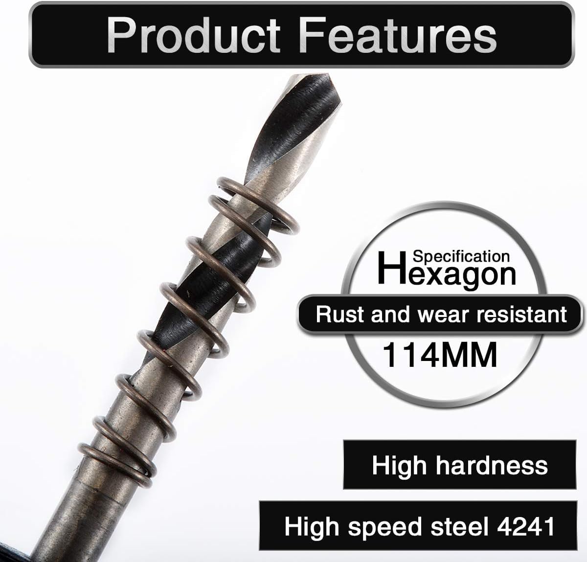 HOHXEN 114mm HSS Hole Saw, High Speed M42 Bi-Metal Wood Hole Dill Bit with Heavy Duty Arbor - Image 3