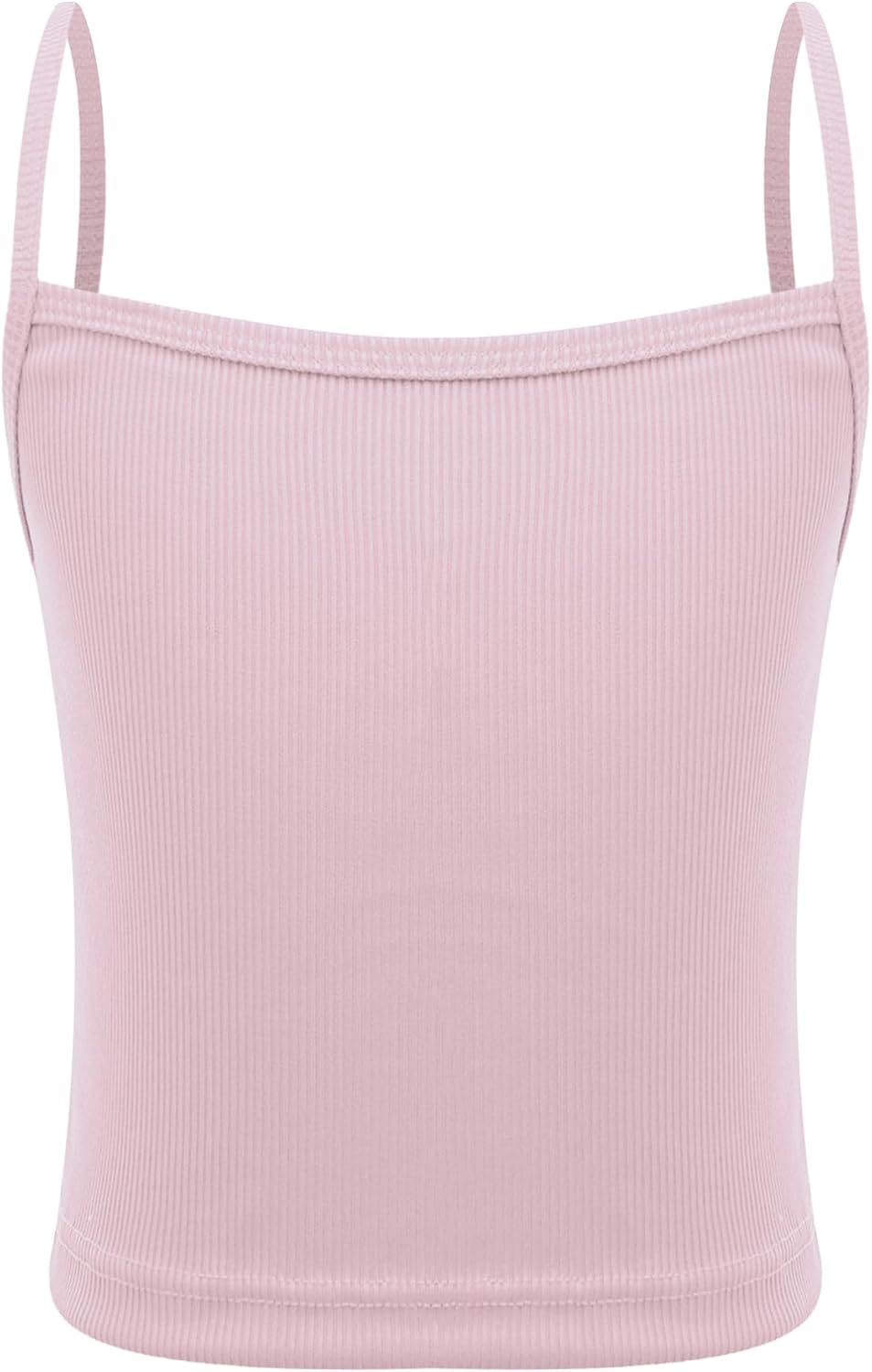 Kids Girls Ribbed Knit Crop Tank Top Sleeveless Round Neck Casual Baisc Crop Cami Tops Summer Clothes