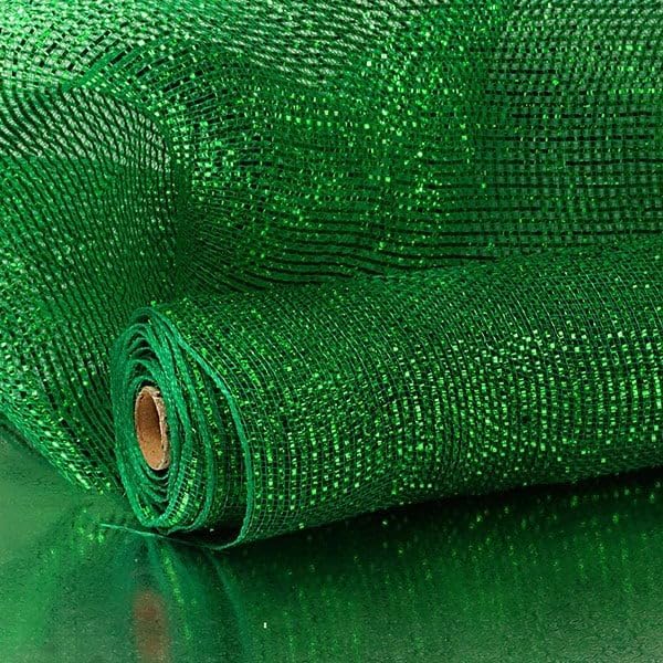 21" X 10 Yards Emerald Metallic Deco Mesh
