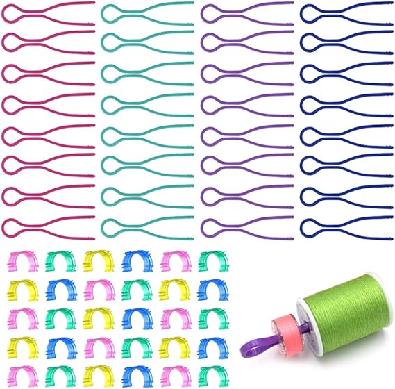WOWOWO 50 Pièces Porte-Fil à Coudre Coloré Pinces à Canette Petit Outil De Serrage Pour La Broderie