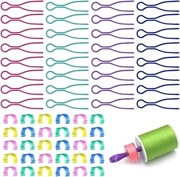 Anyasen 80 Pièces Pinces à Bobines De Fil - Porte-Bobines Colorées En Plastique Pour Couture Et Organisation