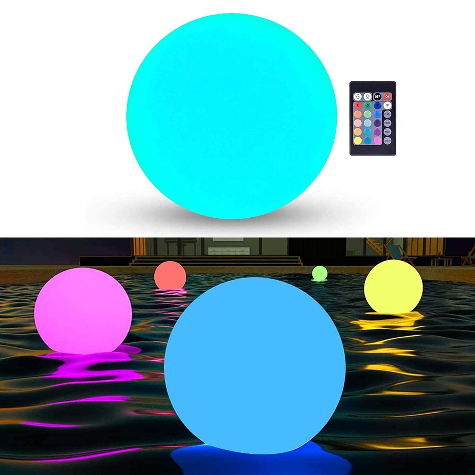 LOFTEK 6-inch LED Nursery Night Light with Remote and Press Control 16 RGB Color Dimming 1P LED20-inch Large